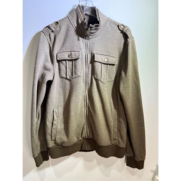 Guess  Men’s Classic full Zip jacket bomber coat with pockets, size medium. Good - Picture 1 of 3